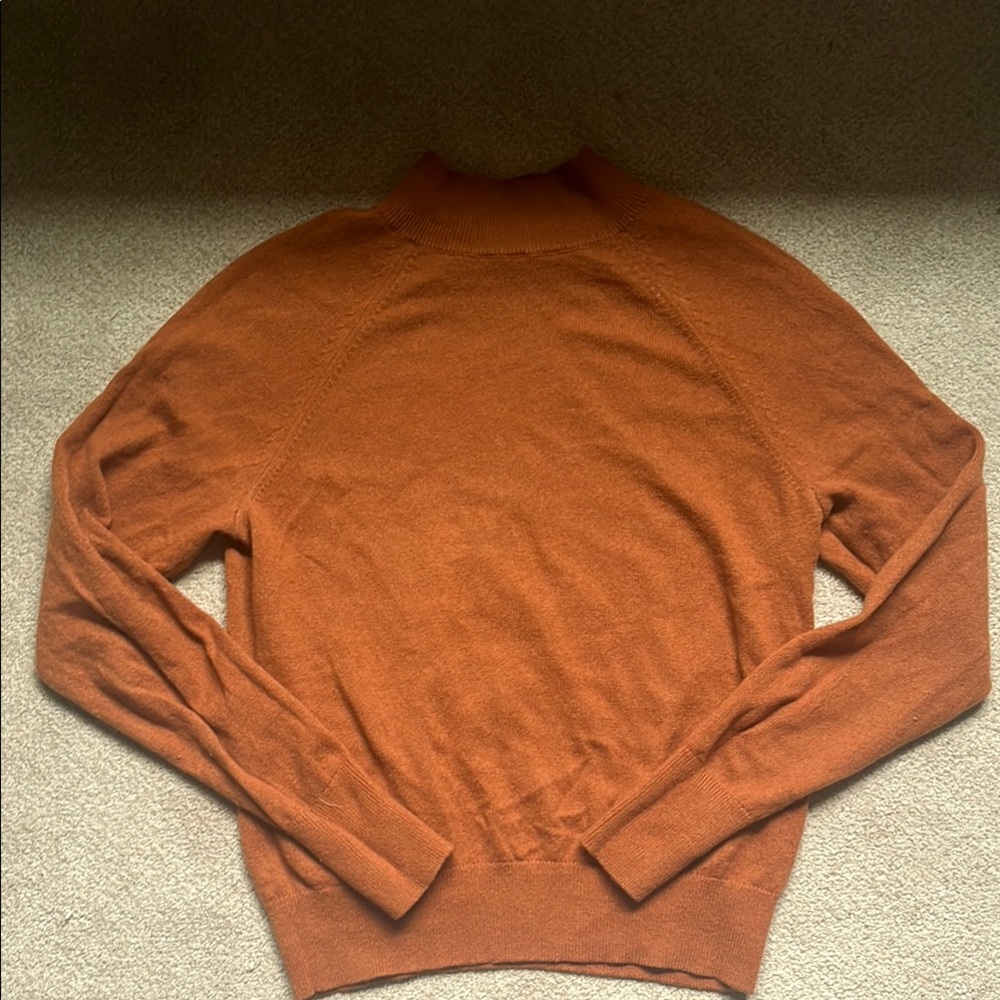 Everlane Orange Cashmere Sweater Soft Knit